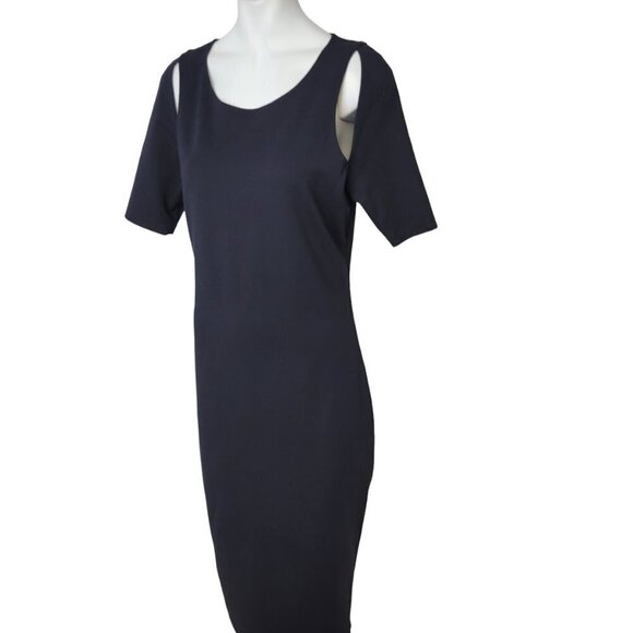 Fabletics Eva Cut Out Midi Dress Black Size Medium - Picture 4 of 8